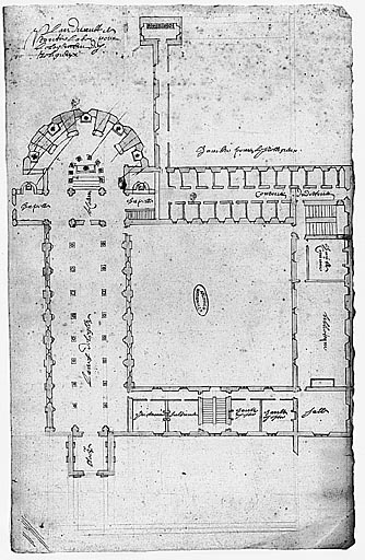  Projet de 1640. Plan d'ensemble du premier étage.
