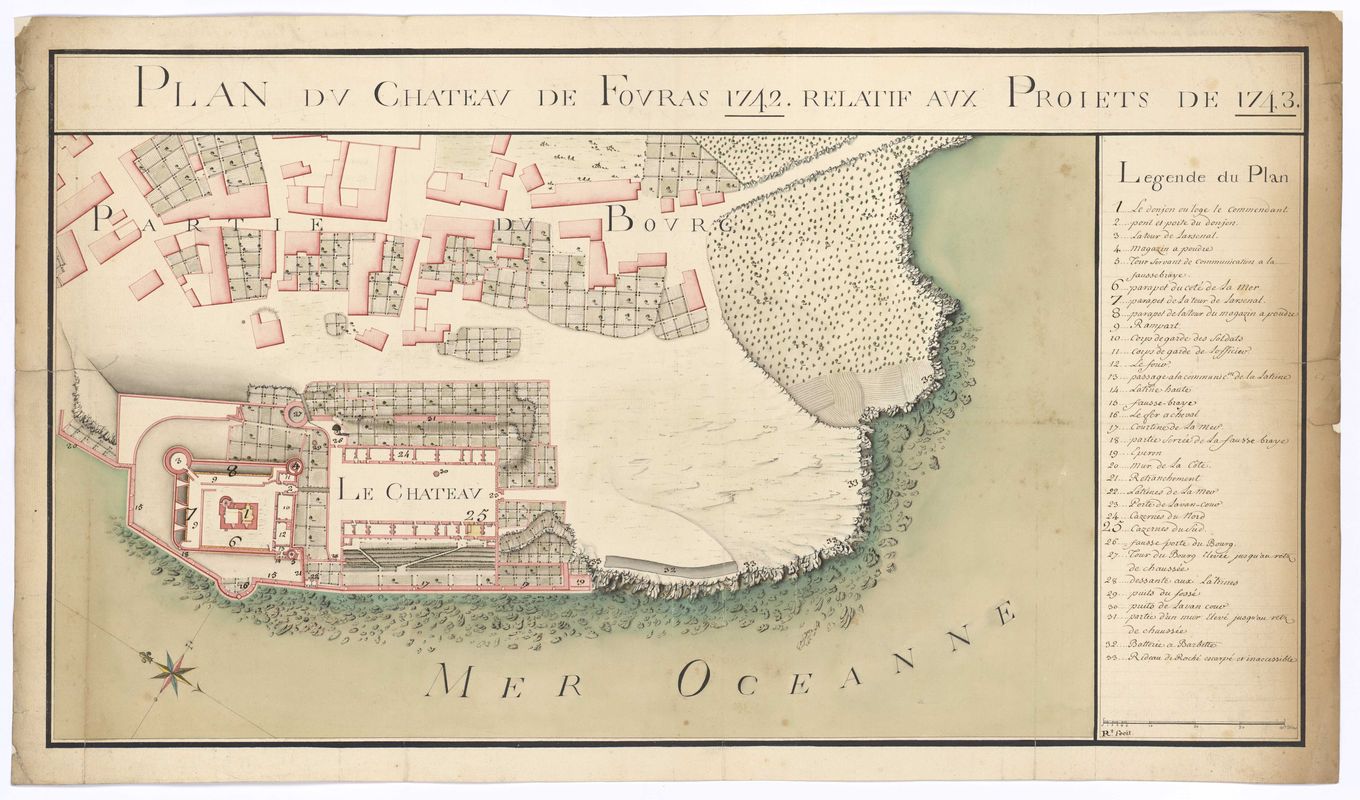Plan légendé du château, 1742.