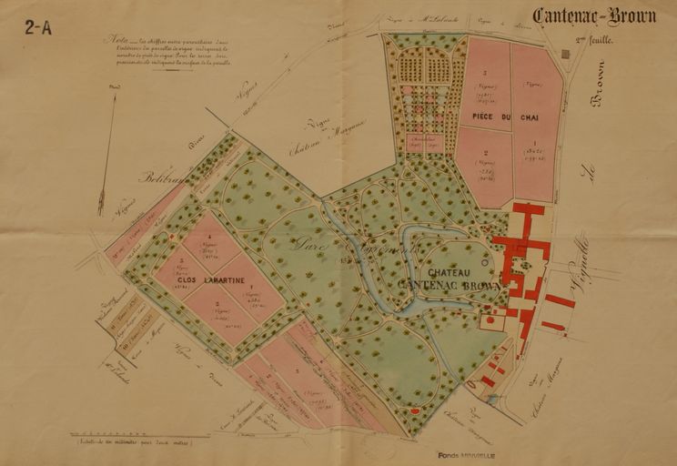 Plan du domaine. Ernest Minvielle (architecte). 4e quart 19e siècle.