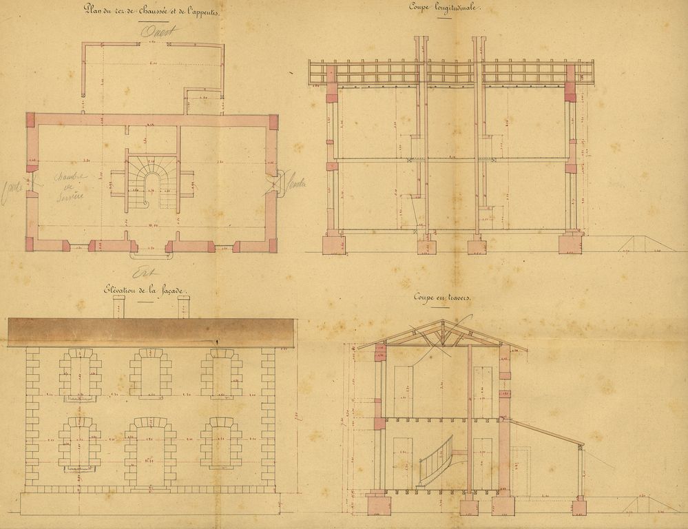 Plans de la maison du gardien, 17 janvier 1860.