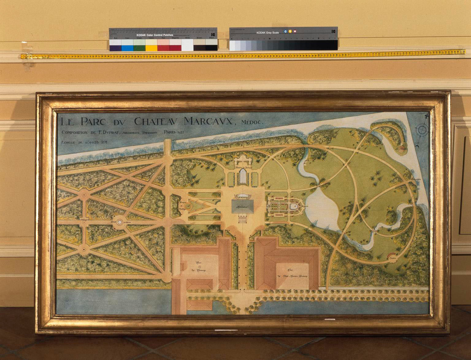 Plan du domaine autour du château, 1927.