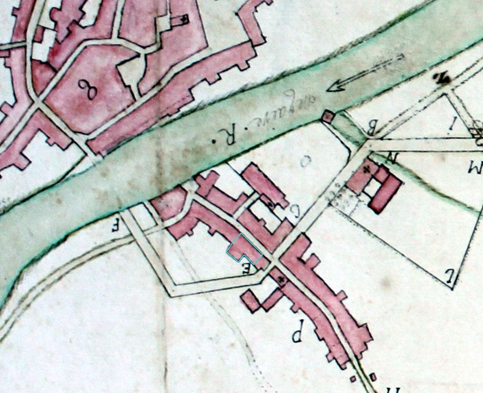 Extrait du plan de la ville de Montignac-le-Comte et de ses environs, s.d. (milieu du XVIIIe siècle).