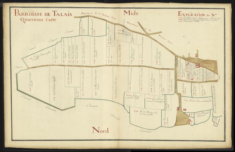 Plan de la paroisse de Talais, 2ème moitié du 18e siècle : quatrième carte.