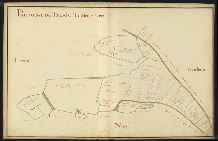 Plan de la paroisse de Talais, 2ème moitié du 18e siècle : troisième carte.