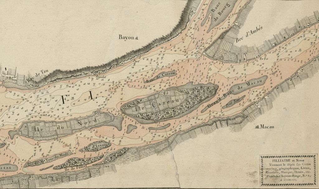Extrait du Plan du cours de la Garonne, 1813 : Roque de Tau et Rigalet.