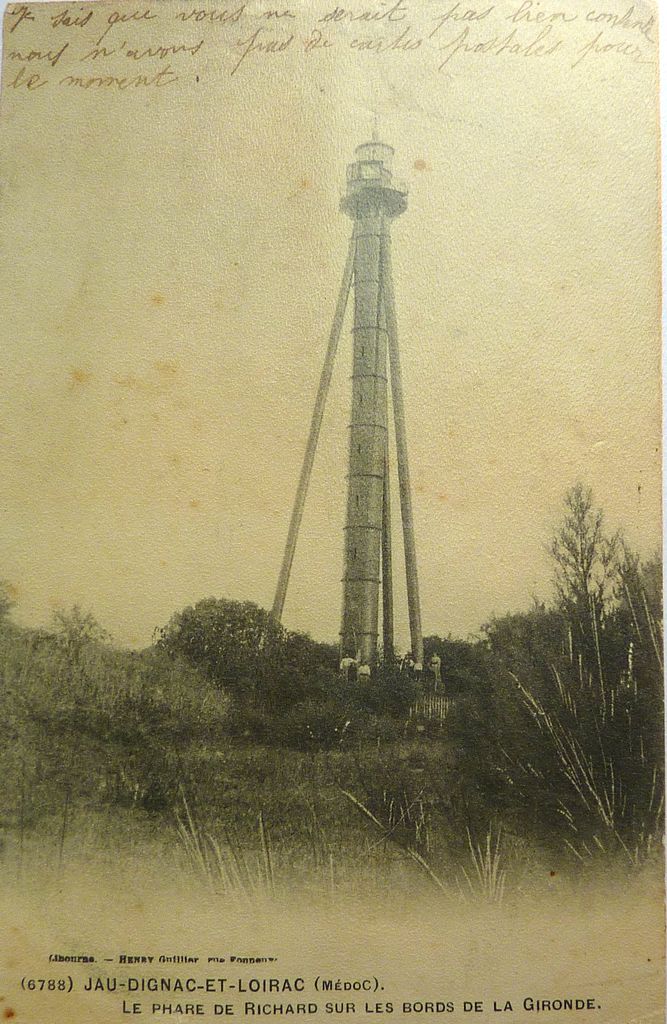 Carte postale (collection particulière), 1ère moitié du 20e siècle : le phare métallique.