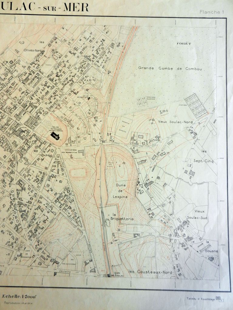 Plan topographique régulier, par F. Plumeau, géomètre expert, juin 1946, planche 2 : partie droite.