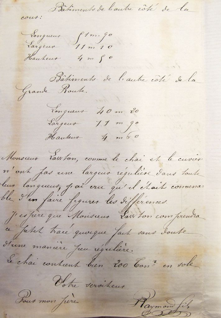 Courrier adressé à W. Lawton, donnant les dimensions des bâtiments de Port-Aubin, 5 février 1874 (page 2).