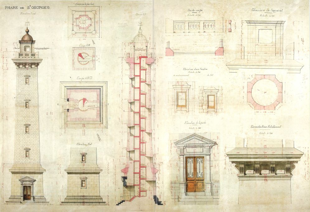 Plans du nouveau phare, vers 1900.