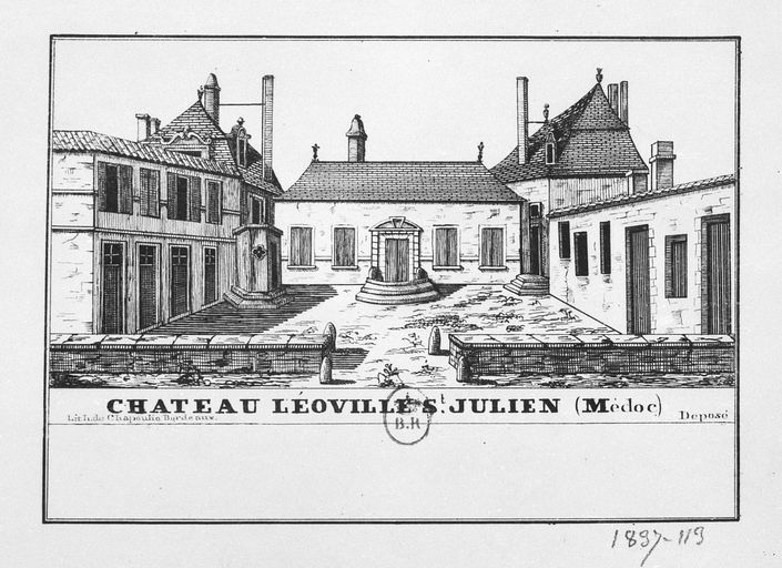 Gravure du château Léoville à St Julien.