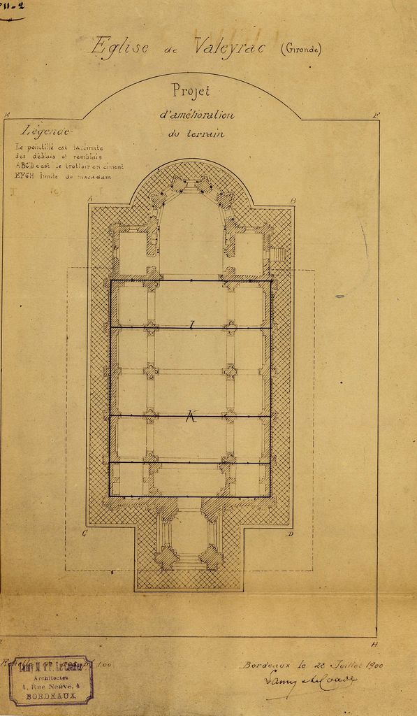 Projet d'amélioration du terrain, Lamy et Le Coader (architectes), 28 juillet 1900.
