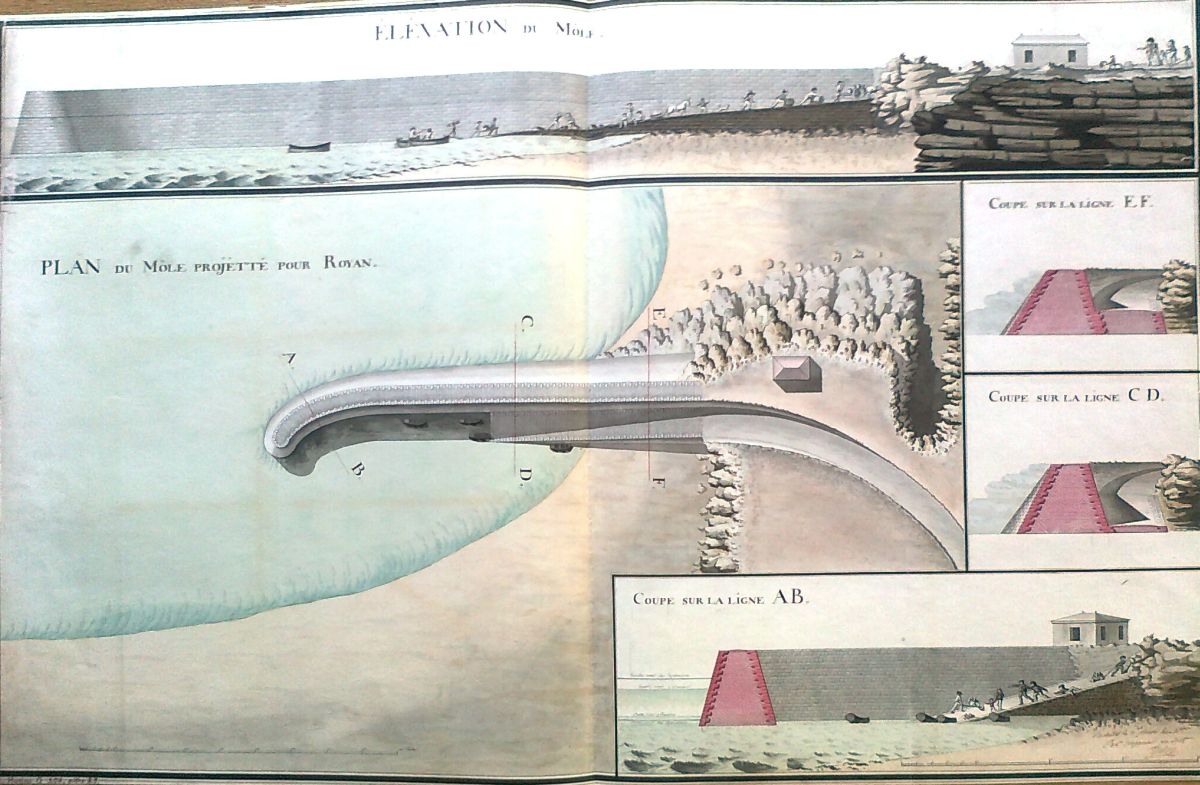 Plan du môle projetté pour Royan, par l'ingénieur Teulère, 17 pluviose an 4 (6 février 1796).