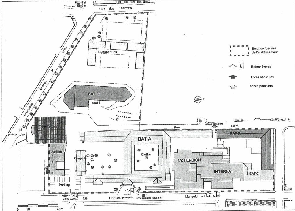 Plan général du lycée (vers 2009).