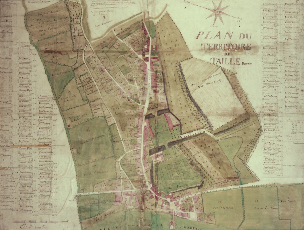 Le plan du territoire de Taillebourg de l'an 2 [1794] porte les mentions 