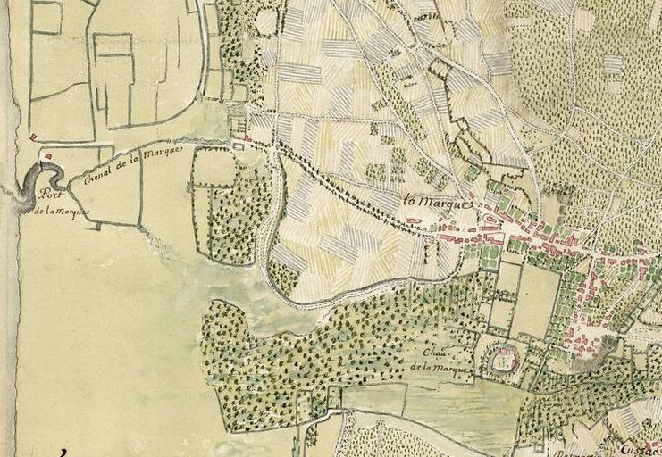 Extrait de la carte de la situation des places qui desservent l'entrée de la Garonne et de leurs environs de Blaye : 1691.