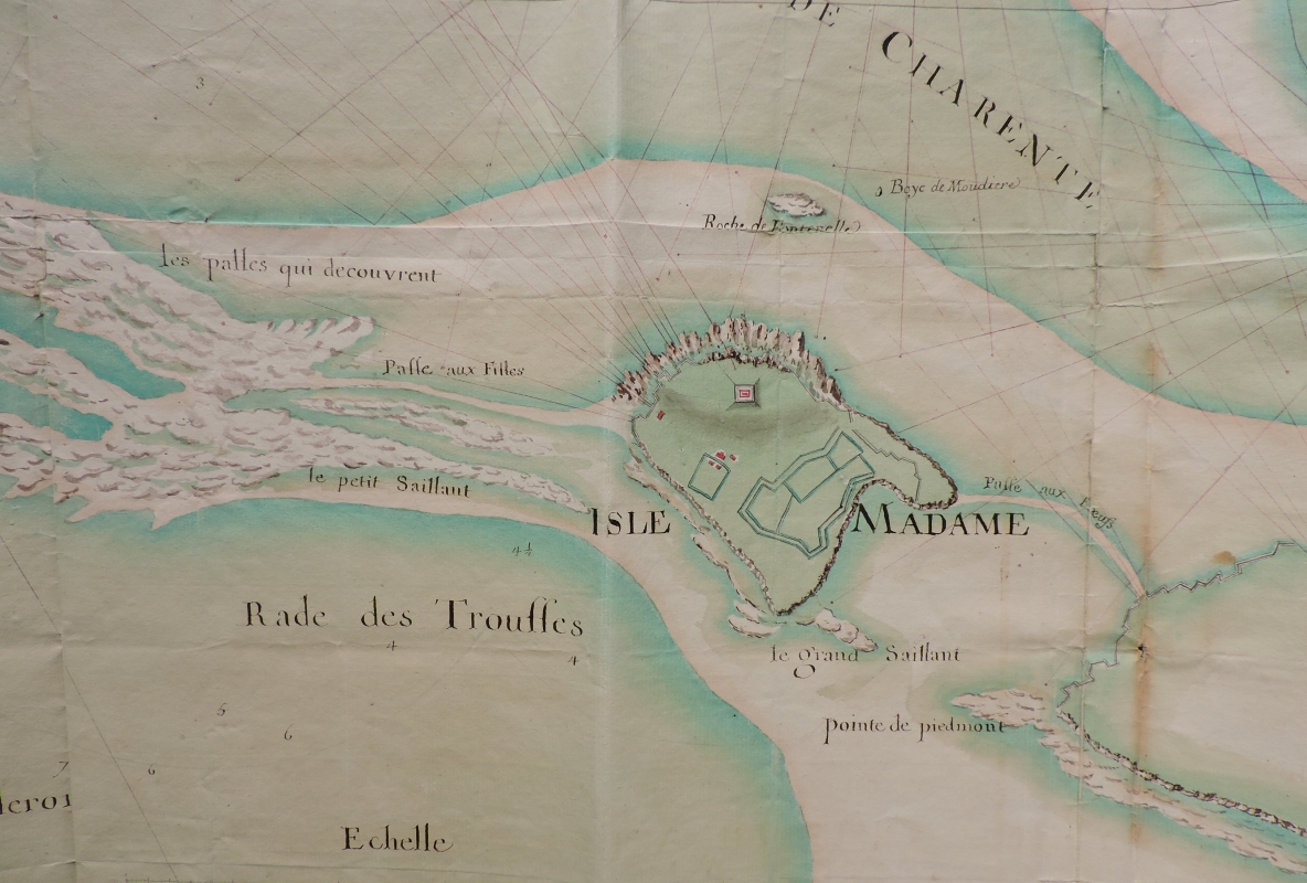 L'île Madame sur une carte de 1756. 