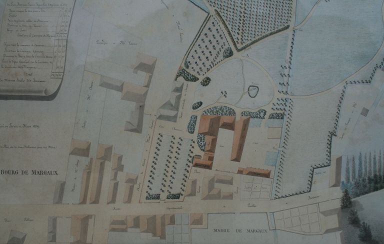 Plan du domaine dressé pour le propriétaire M. Sipière (1859) : détail des bâtiments.