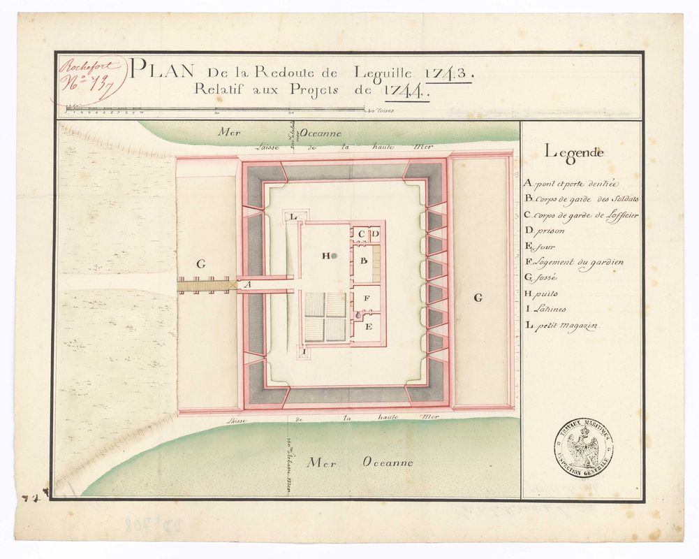 Plan de la redoute, 1743.