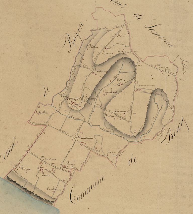 Tableau d'assemblage du plan cadastral de 1821.