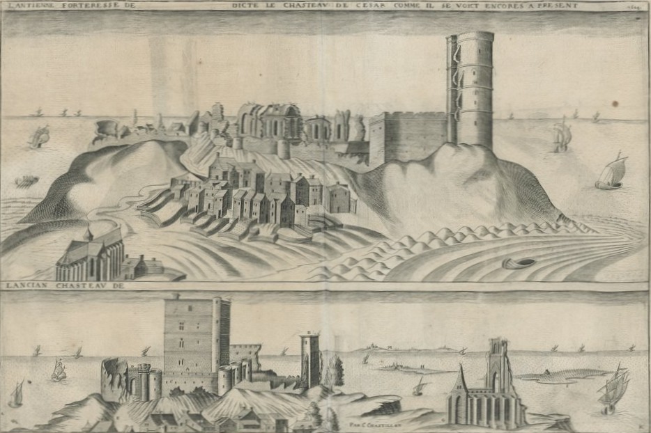La gravure du bas, due à Claude Chastillon, figure le château de Fouras vers 1600  (p.111 de la Topographie française...). 