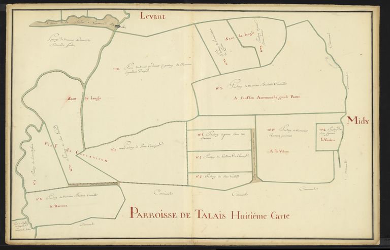 Plan de la paroisse de Talais, 2ème moitié du 18e siècle : huitième carte.