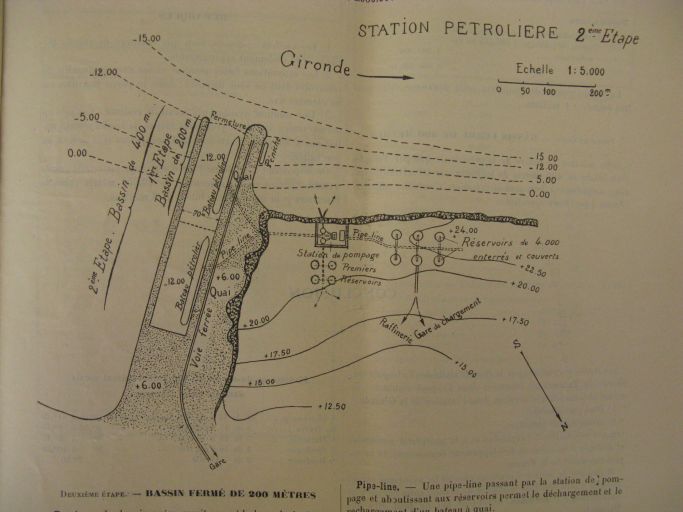 Projet de station pétrolière à la pointe sud de la Roche du Caillaud, vers 1920 : seconde étape.