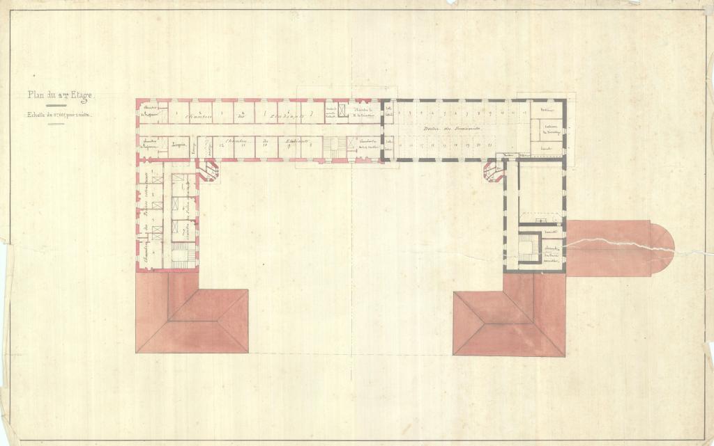 Plan du 2e étage (non réalisé), 1882.