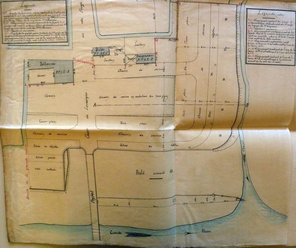 Plan des alignements du port de Lamarque, 1879.