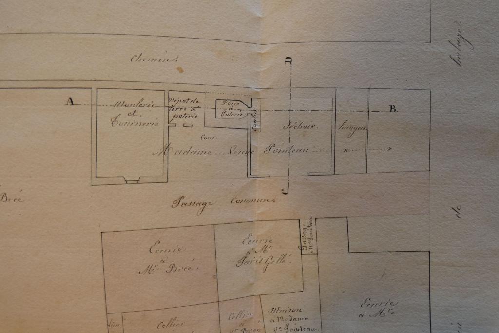 Plan du four par l'architecte départemental Pierre Paul Murison de Saint-Pierre de Genebon, 26 juin 1856 : détail.