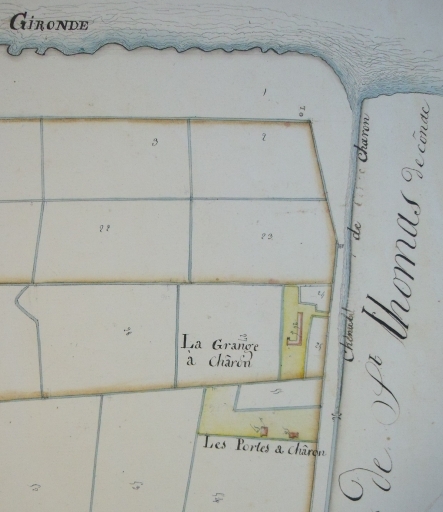Le chenal de Charron sur le plan cadastral de 1828.
