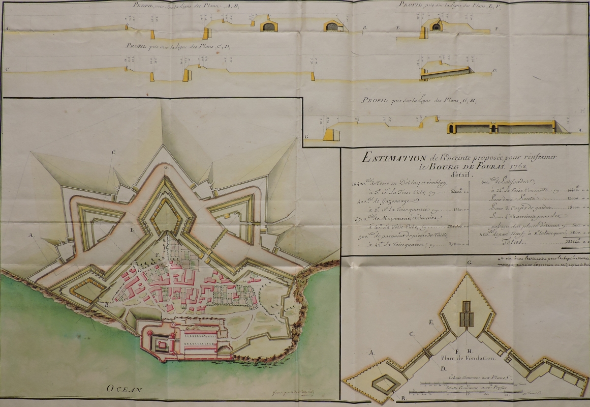 Projet d'une enceinte autour du bourg de Fouras en 1768. 