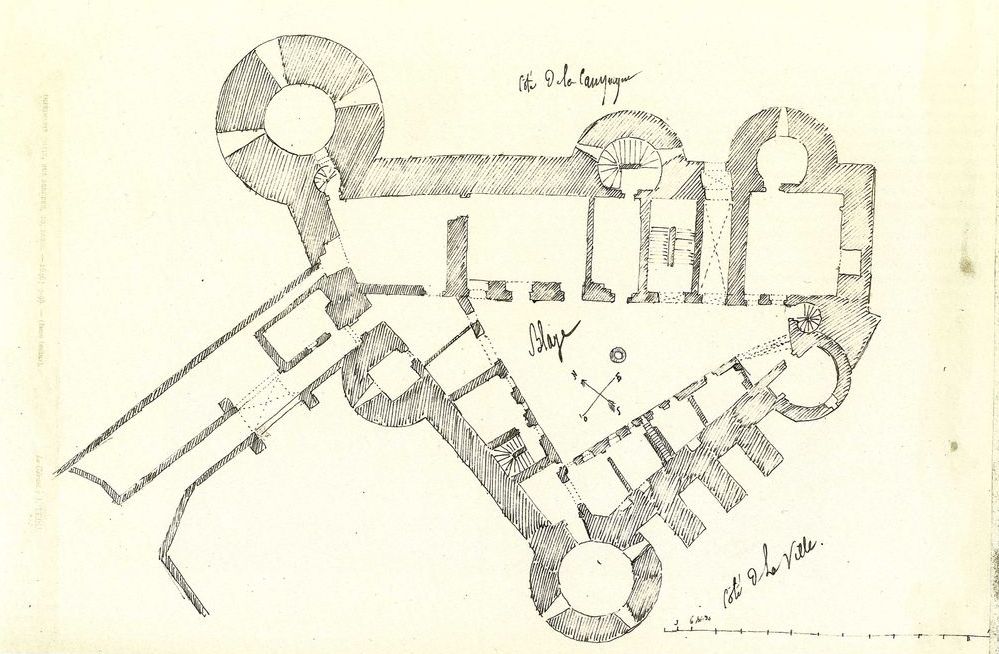 Plan du château. Dessin à la mine de plomb, octobre 1861.