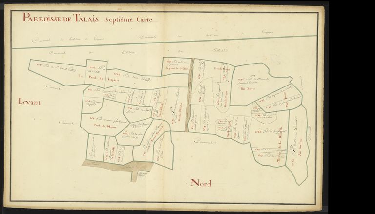 Plan de la paroisse de Talais, 2ème moitié du 18e siècle : septième carte.
