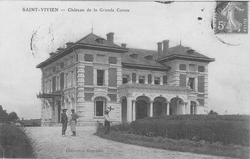 Carte postale (collection particulière) : Château de La Grande Canau, début 20e siècle.