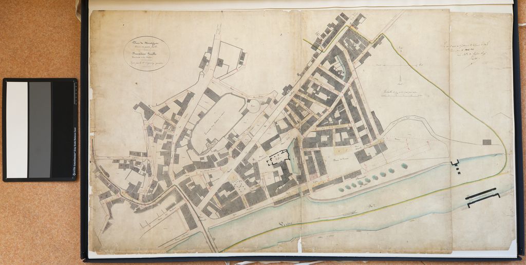 Plan d'alignement des rues de Montignac, vue d'ensemble, 4e feuille, 1835.