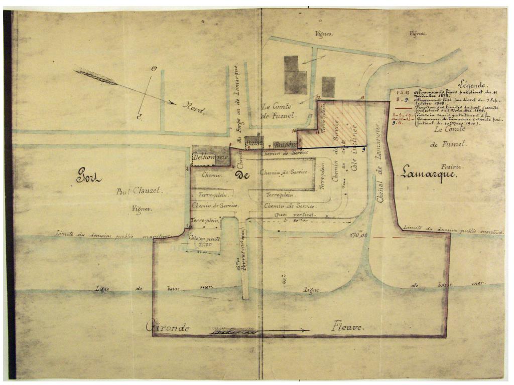 Plan du port de Lamarque, 1914.
