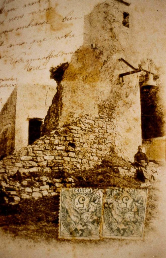 Vue de la tour depuis le nord-ouest, carte postale datant du début du XXe siècle. 