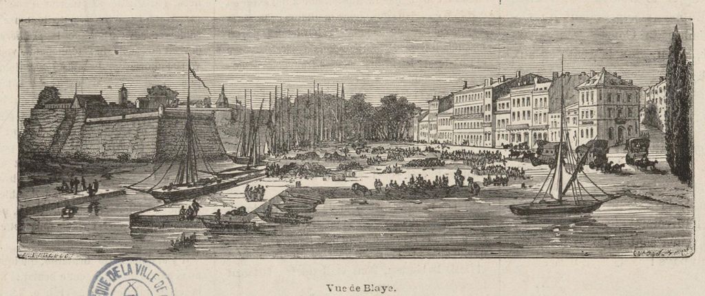 Vue de Blaye. Dessin par D. Langelot, s.d. [2e moitié 19e siècle].