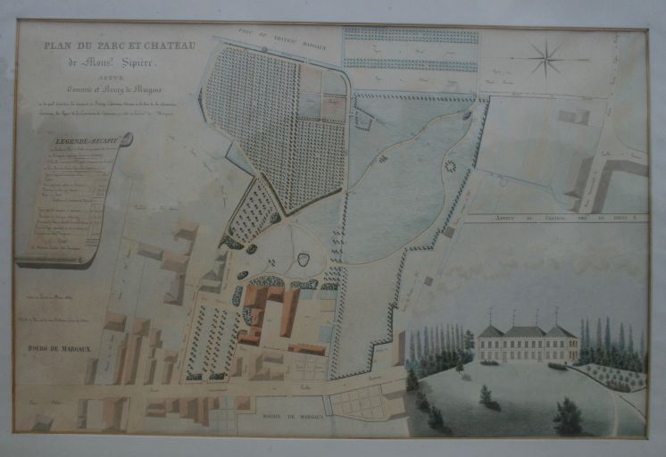 Plan du domaine dressé pour le propriétaire M. Sipière (1859).