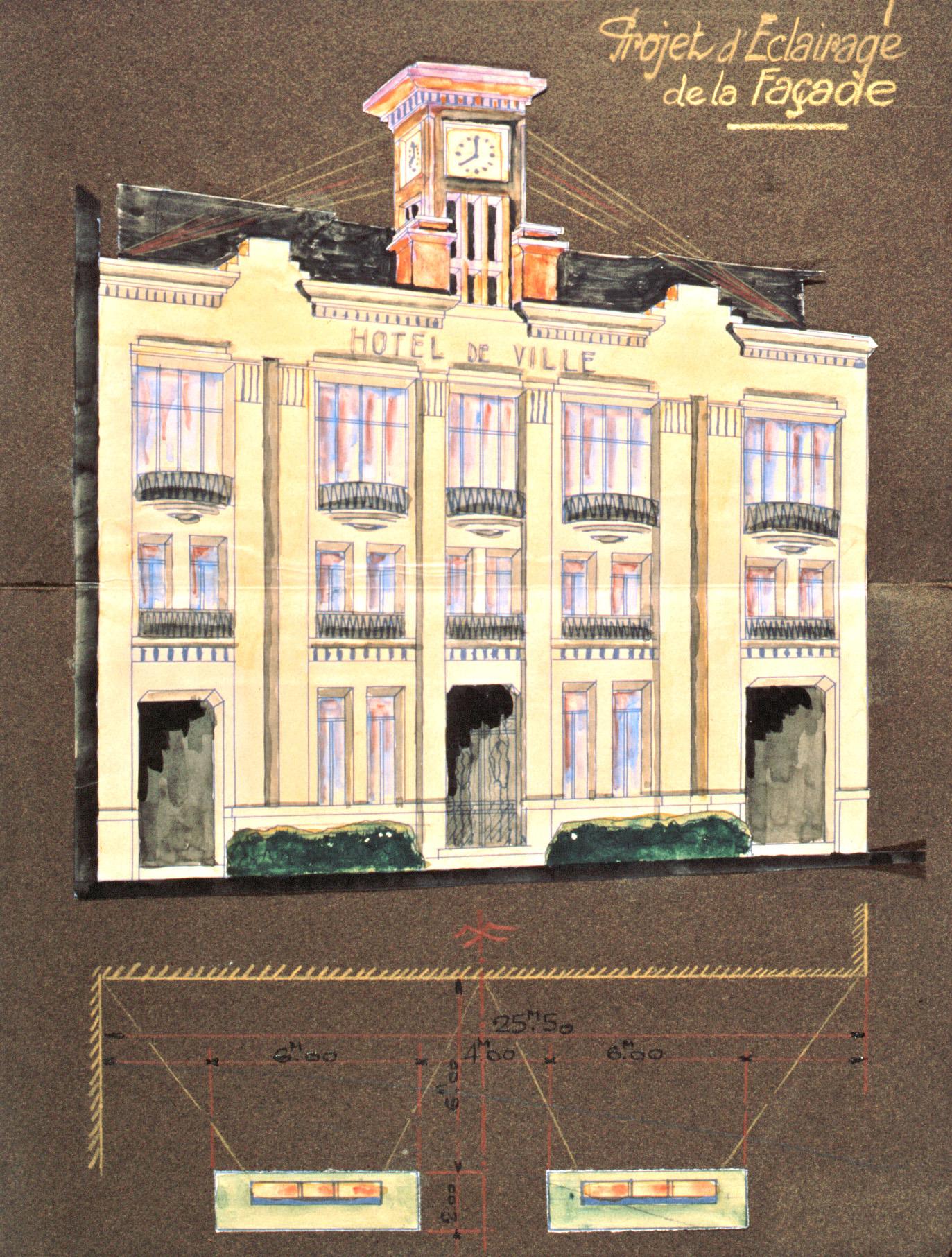 Projet d'éclairage de la façade principale (AC Aubusson).