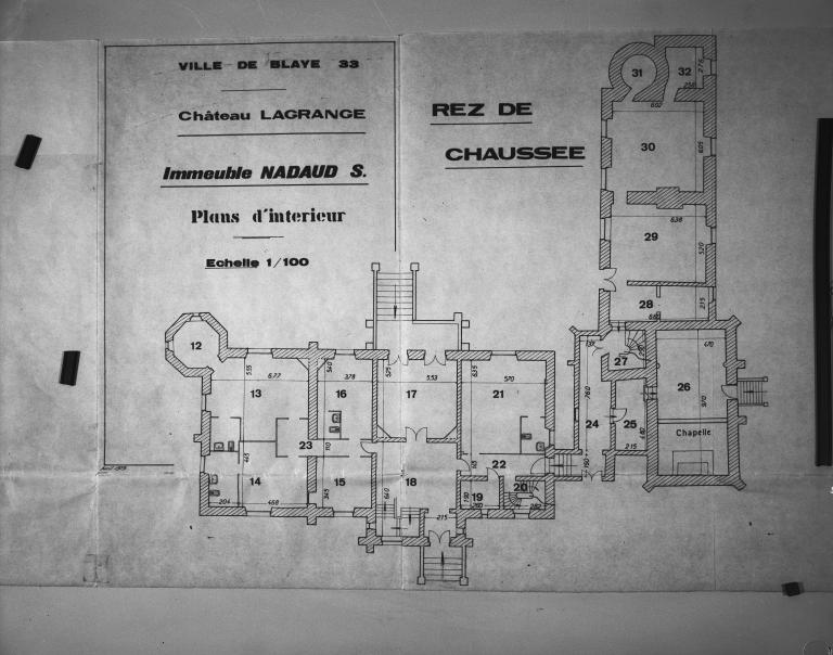 Plan au rez-de-chaussée, en 1979 (collection particulière).