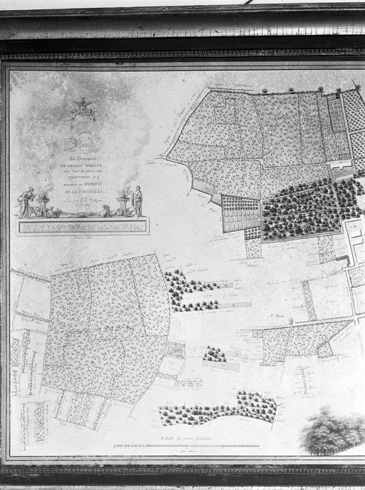 Plan du domaine (1816) : détail du cartouche.
