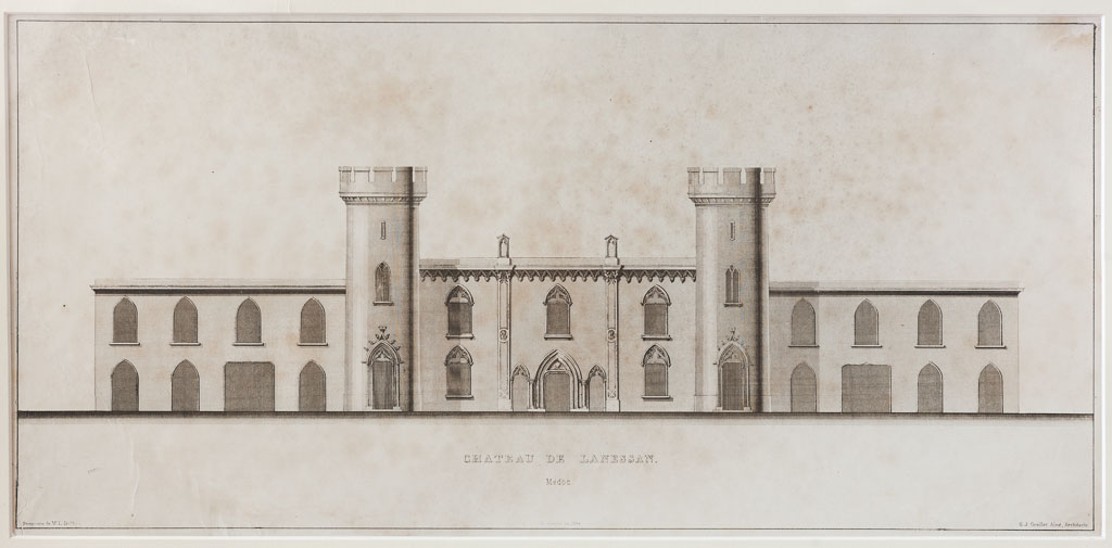Projet de G. J. Grellet, en 1844 (gravure conservée au château).