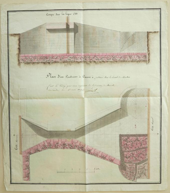 Projet de pontceau à vanne pour le canal de Meschers, 1807.
