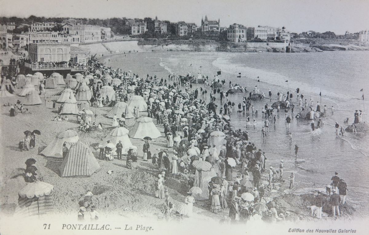 La plage de Pontaillac vers 1900.