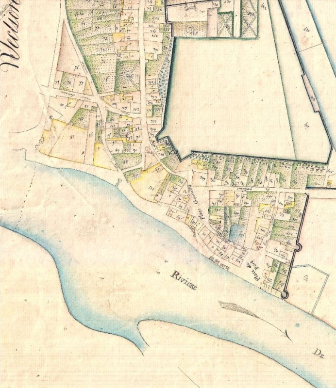 Le port sur le plan cadastral de 1828, section D2.