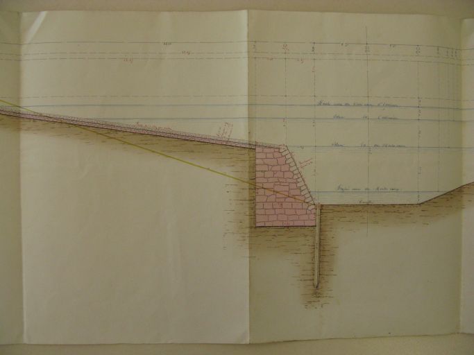 Projet de cale d'embarquement sur la rive droite en 1857 : profil.
