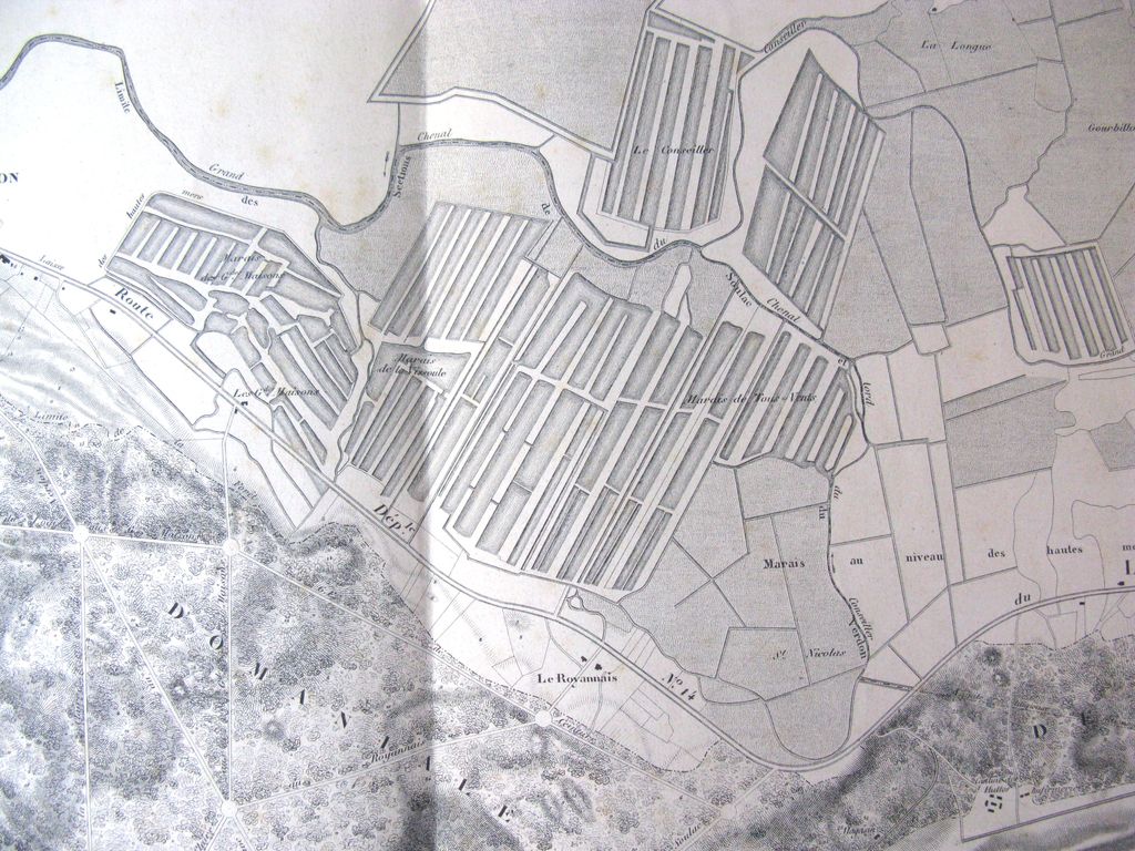 Plan général des travaux de défense de la pointe de Grave, 1er avril 1855 : détail des marais du Conseiller.