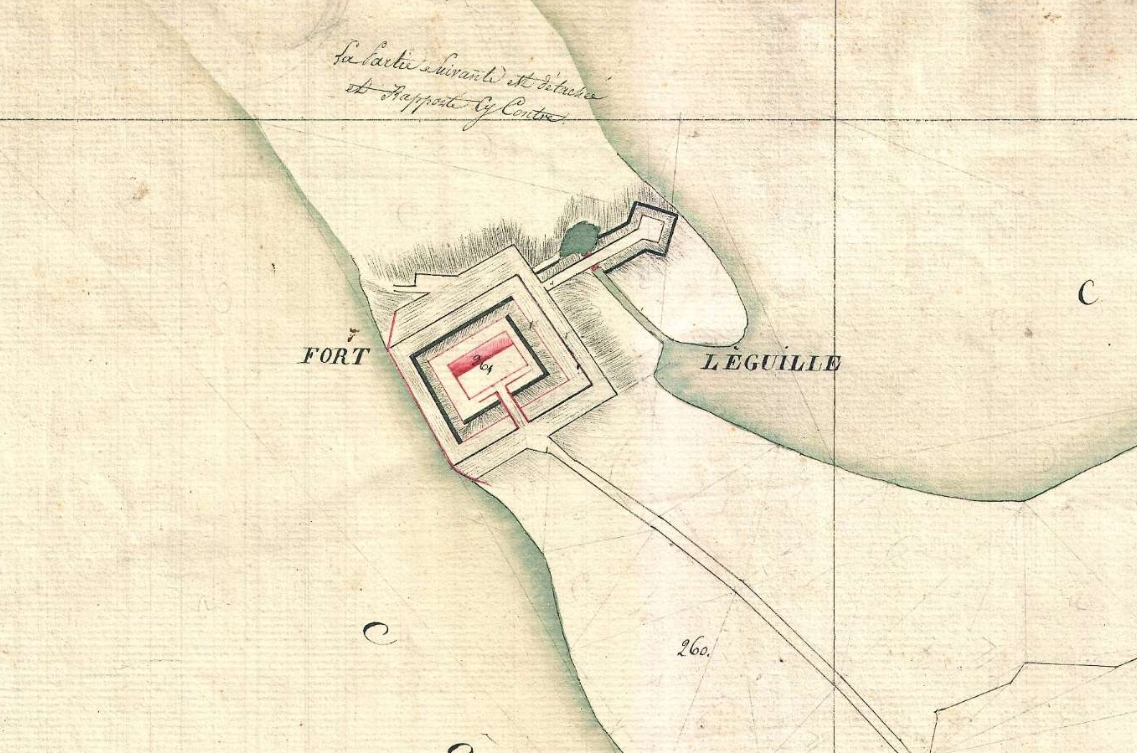 La redoute sur le plan cadastral de 1810 de Fouras, section A1.