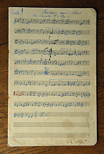 Partition du cahier de musique de Gabriel Albert.